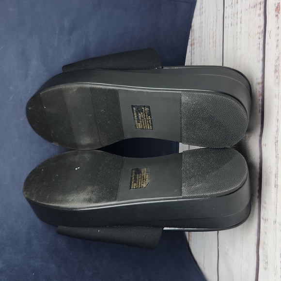 Steve Madden | 'Bendable' Platform Slide Sandals Black Slinky Size 8.5 - Picture 6 of 7